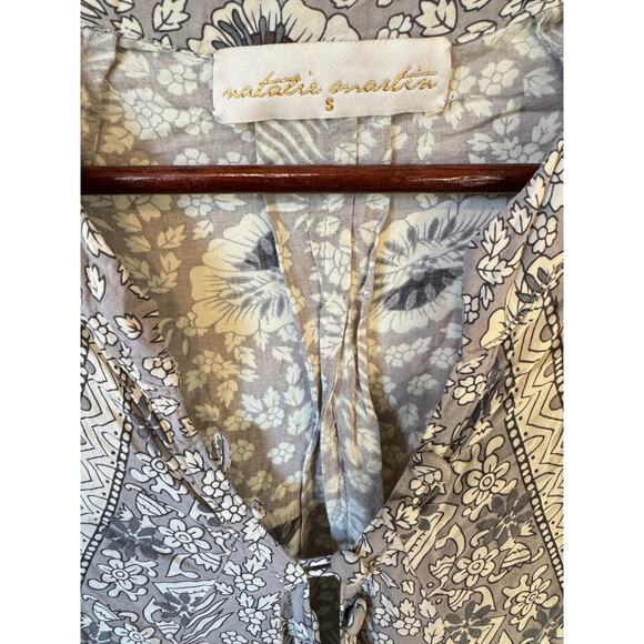 NATALIE MARTIN Fiore Maxi Dress Size Small Vintage Flowers Silver Boho Hippie - Picture 3 of 9